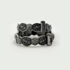 Single Piece of Silver Replica Rajwadi Sahiba Openable Bracelet & Kada, Oxidised Hand-Cuff Tribal Bangle, Traditional and Antique finish - Image 2
