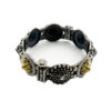 Single Piece of Silver Replica Rajwadi Sahiba Openable Bracelet & Kada, Oxidised Hand-Cuff Tribal Bangle, Traditional and Antique finish