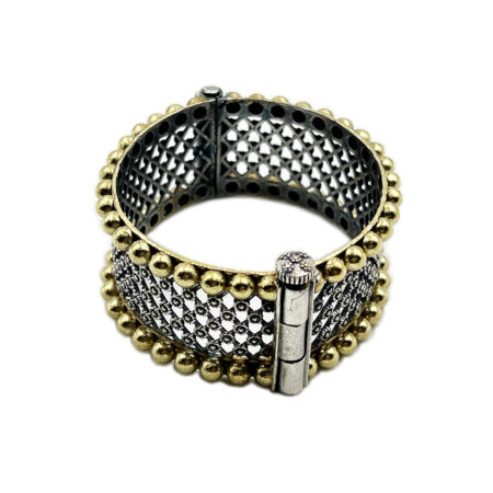Single Piece of Silver Replica Rajwadi Sahiba Openable Bracelet & Kada, Oxidised Hand-Cuff Tribal Bangle, Traditional and Antique finish