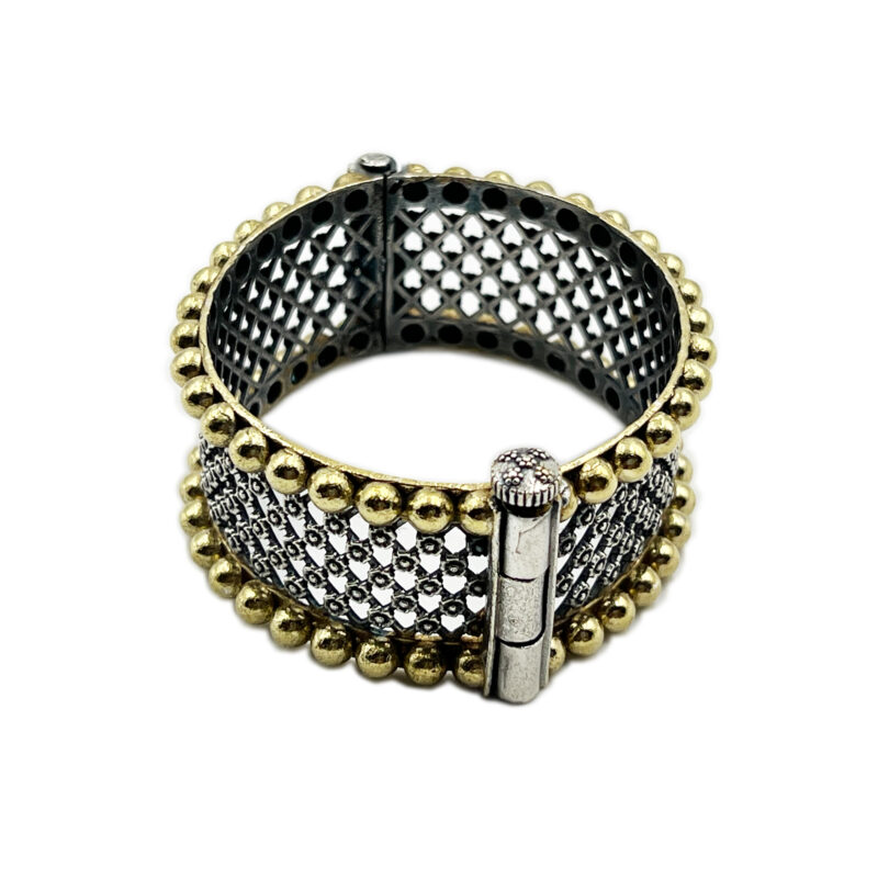 Single Piece of Silver Replica Rajwadi Sahiba Openable Bracelet & Kada, Oxidised Hand-Cuff Tribal Bangle, Traditional and Antique finish