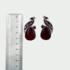 The Style Courtyard Oxidised Silver Peacock Stud Earrings | Brass Mayura Drop Earrings | Mona Lisa Bird Earrings in many colors for Women & Girls - Image 5