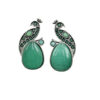 The Style Courtyard Oxidised Silver Peacock Stud Earrings | Brass Mayura Drop Earrings | Mona Lisa Bird Earrings in many colors for Women & Girls