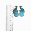 The Style Courtyard Oxidised Silver Peacock Stud Earrings | Brass Mayura Drop Earrings | Mona Lisa Bird Earrings in many colors for Women & Girls - Image 3