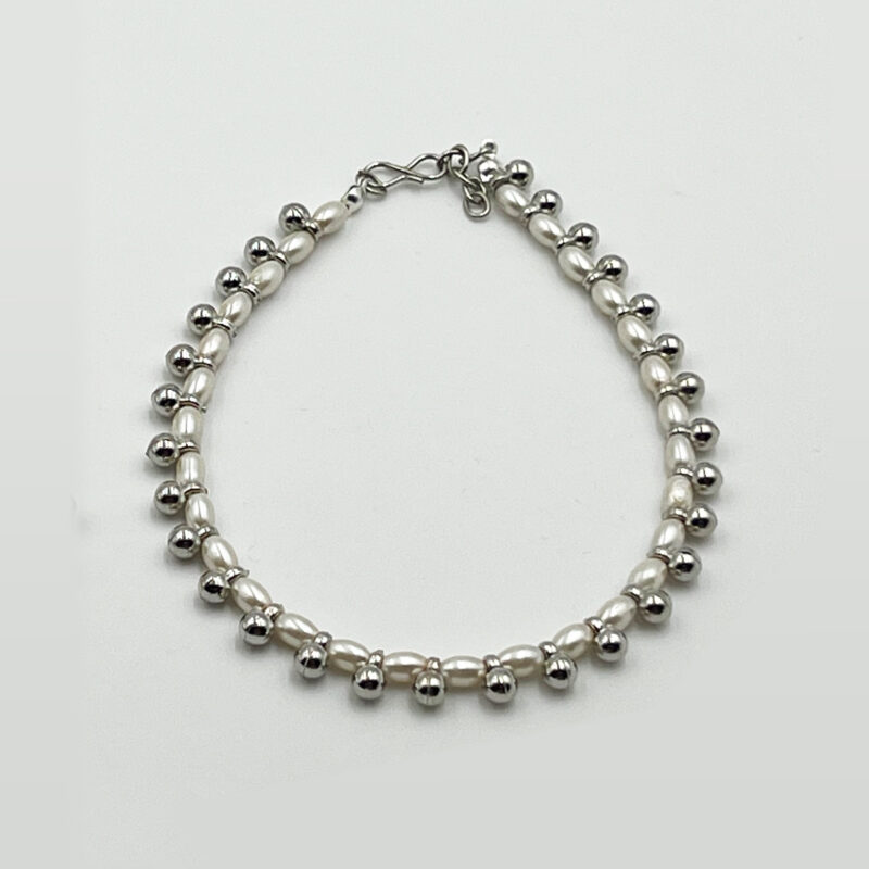 THE STYLE COURTYARD Contemporary Oxidised Silver Anklets/Payal for Women and Girls Collection of designs created with Oxidised Motifs, Beads, & Shell - Image 2
