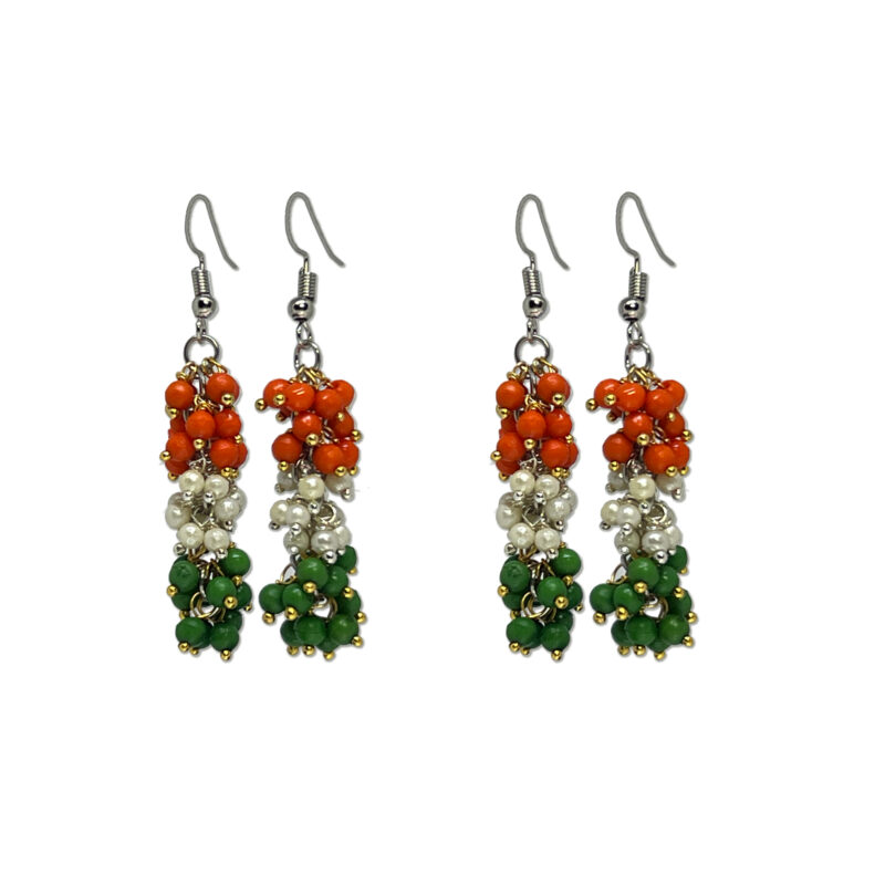 Patriotic Tri color Indian Flag Color Jhumka | Traditional & Modern Design Earrings perfect for Independence day, Republic Day, and to Support Indian Team Matches