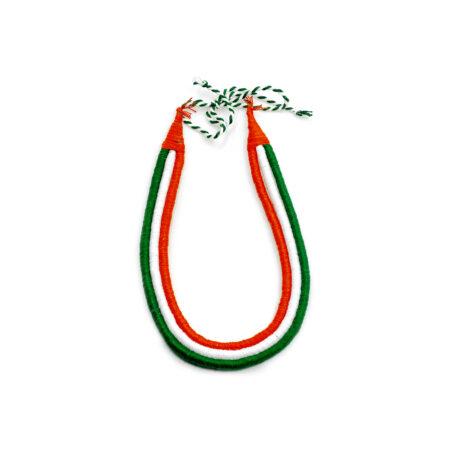 Handmade Tricolor Thread Necklace – Patriotic Tiranga Jewellery for Independence Day & Republic Day Celebrations