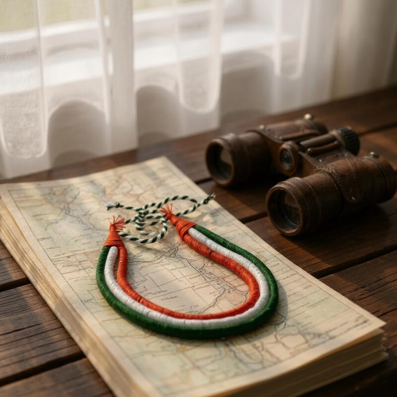 Handmade Tricolor Thread Necklace – Patriotic Tiranga Jewellery for Independence Day & Republic Day Celebrations - Image 5