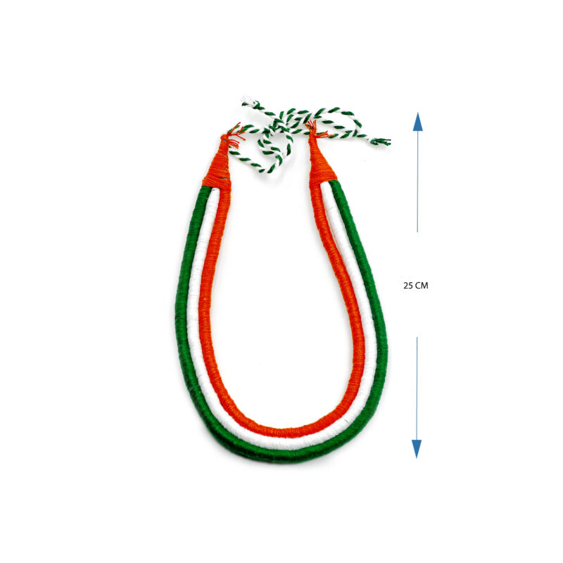 Handmade Tricolor Thread Necklace – Patriotic Tiranga Jewellery for Independence Day & Republic Day Celebrations - Image 6